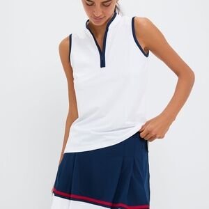 Tuckernuck Sport White Sleeveless Performance Jersey Connors Mock Neck Top